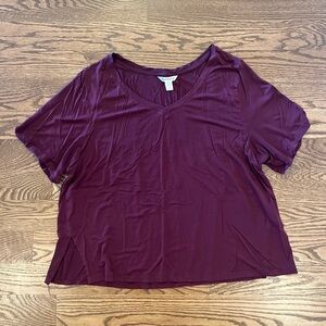Athleta Nighttime Bliss Sleep Tee - Size XL - Deep Burgundy